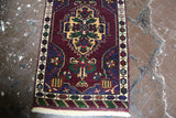 Old Mini Turkish Rug 1.10ftx3.4ft