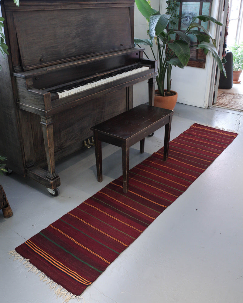 flat weave, hallway runner, runner rug, old rug, antique rug, earthy colors, faded colors, Turkish rug, vintage rug, soft rug, Portland, Oregon, rug store, rug shop, local shop