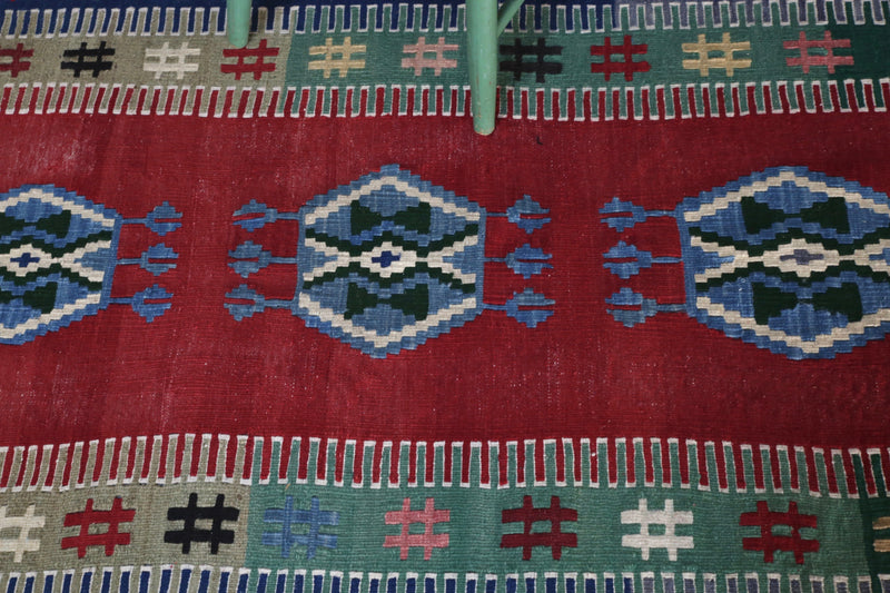 Vintage Konya Obruk Kilim 3.10ftx6.4ft