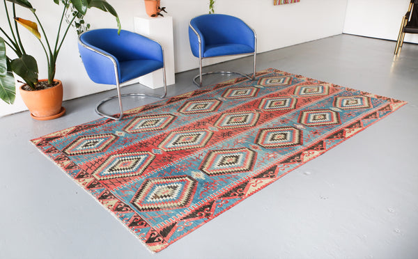 Old Oushak Esme Kilim 5.9ftx10.2ft