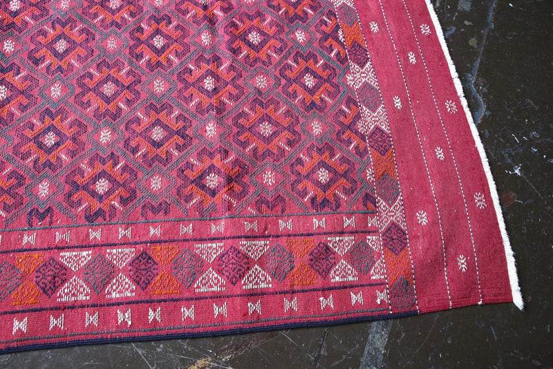 Vintage Yomut Turkmen Kilim 5.3x7.9ft