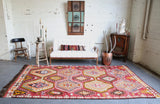 Vintage Mersin Mut Kilim 5.8ftx10.8ft