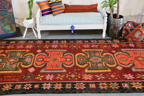 Vintage Kars Kilim 5.6ftx12.2ft