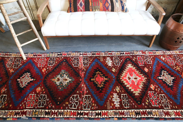 Vintage Kurdish Herki Runner 3.2ftx14ft