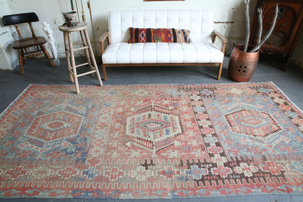 Old Oushak Esme Kilim 5.2ftx10.10ft