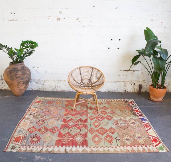 old rug, antique rug, earthy colors, faded colors, Turkish rug, vintage rug, flat weave, kilim rug, large area rug, square rug, Wild Shaman, Portland, Oregon, rug store, rug shop, local shop