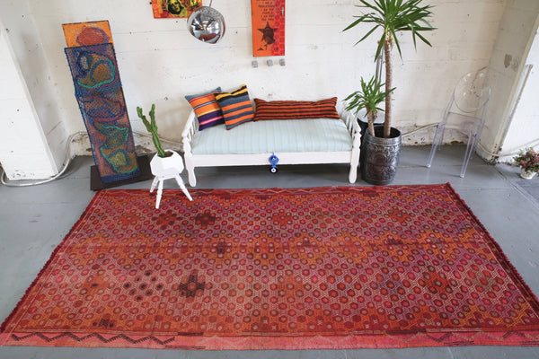 Old Anatolian Cicim Kilim 5.5ftx11ft