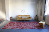 red, oushak rug, vintage rug, vintage kilim, flat weave, portland rug store
