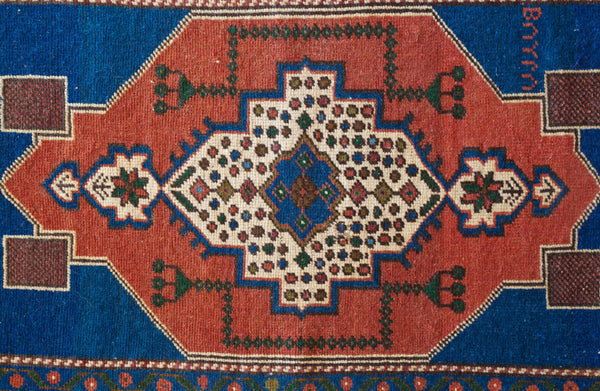 Vintage mini kilim rug in room decor setting, kilim, Turkish rug, vintage rug, portland, rug shop, bright colors, wild shaman, soft rug, bold color, Portland, Oregon, rug store, rug shop, local shop