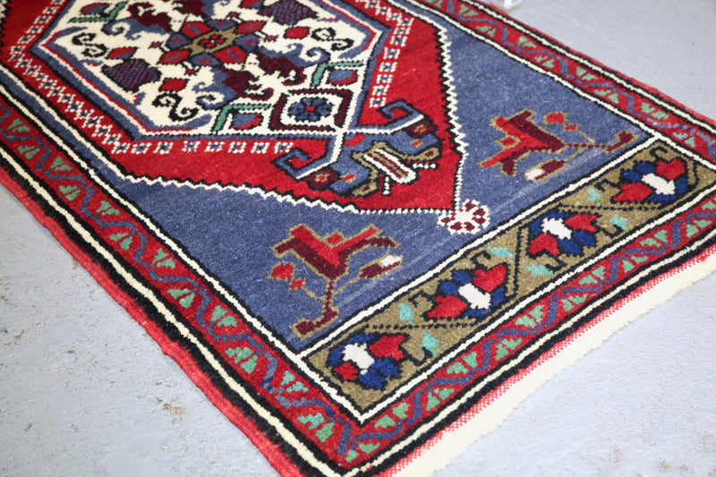 Vintage Mini Turkish Rug 1.10ftx3.5ft