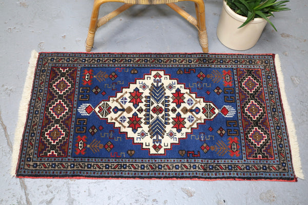 Vintage Mini Turkish Rug 21inx40in