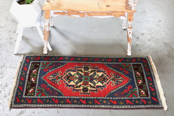 Vintage Mini Turkish Rug 1.9ftx3.9ft