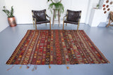 Old Konya Karapınar Kilim 6ftx7.7ft