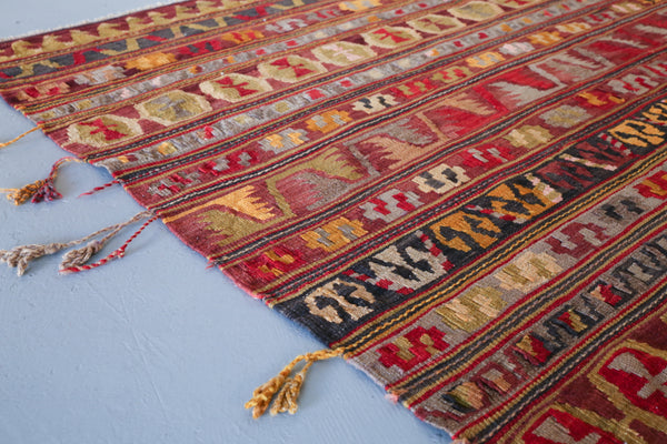 Old Konya Karapınar Kilim 6ftx7.7ft