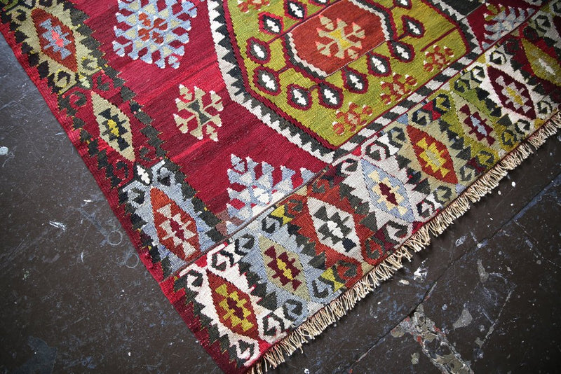 Vintage Sivas Kilim 6.9ftx12.8ft