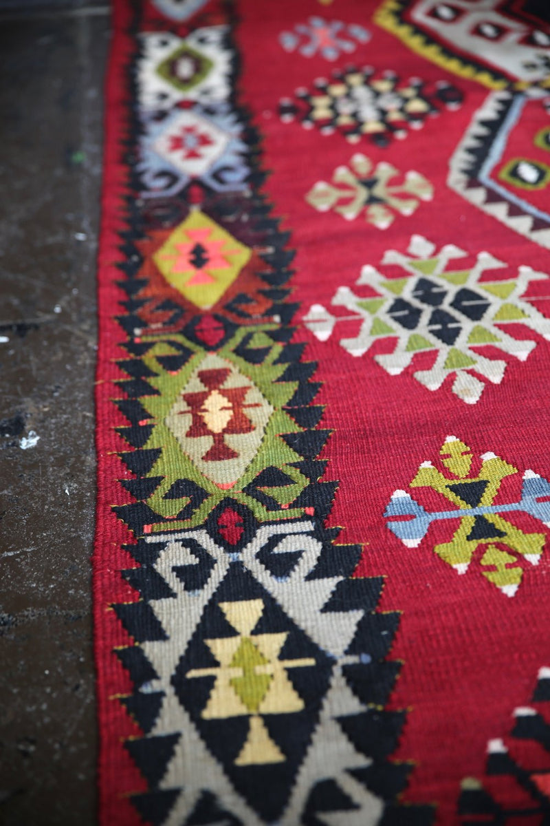 Vintage Sivas Kilim 6.9ftx12.8ft