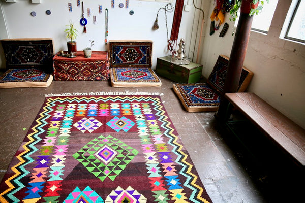 Vintage Milas Bencik Kilim 5.3ft x 8.8ft