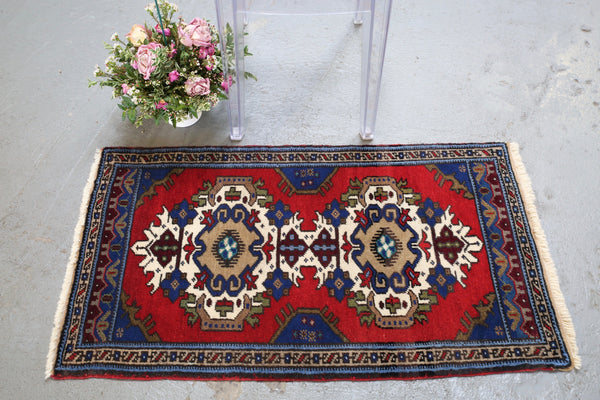 Vintage Mini Turkish Rug 2ftx3.6ft