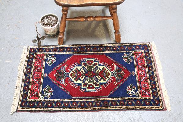 Vintage Mini Turkish Rug 21inx41in