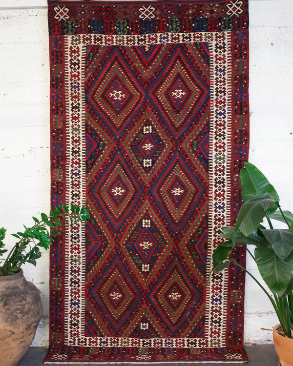 Turkish rug, vintage rug, flat weave, kilim rug, large area rug, square rug, Wild Shaman, Portland, Oregon, rug store, rug shop, local shop,  bright colors, area rug, red rug, bold color