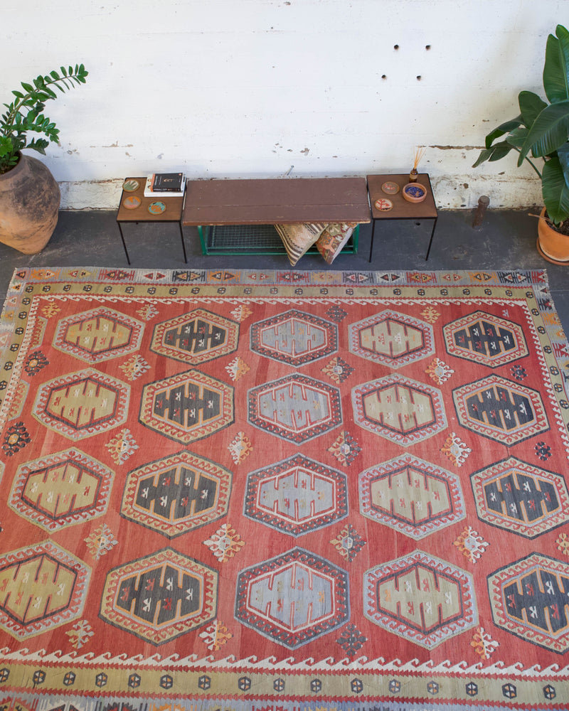 Semi-antique Sivas Sarkisla Turkish Kilim Rug 8'6"x11'9"