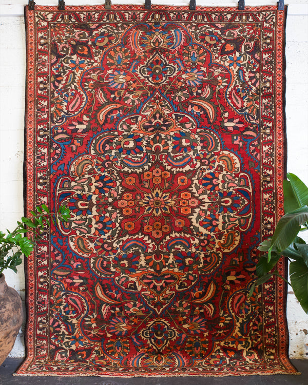 old rug, antique rug, Turkish rug, Portland, Oregon, rug store, rug shop, local shop, bright colors, wild shaman, large rug, area rug, red rug, bold color, burgundy, dark red, persian rug