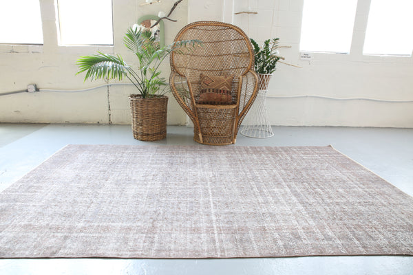 Vintage Overdyed Isparta Rug in Ash 5.10ftx9.4ft