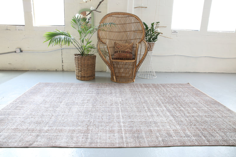 Vintage Overdyed Isparta Rug in Ash 5.10ftx9.4ft