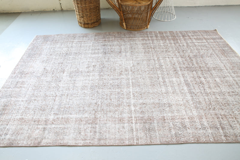 Vintage Overdyed Isparta Rug in Ash 5.10ftx9.4ft