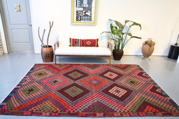 Vintage Aegean Cicim Kilim 6.2ftx9.7ft