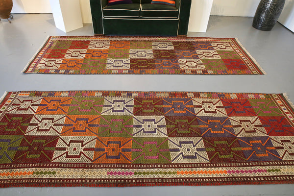 Vintage Bergama Kozak Cicim Kilim Runner