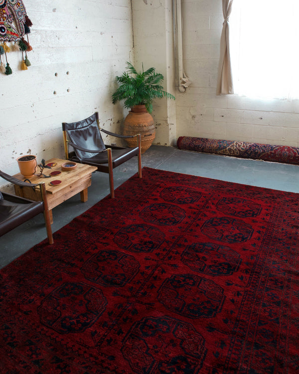 old rug, antique rug, Turkish rug, Portland, Oregon, rug store, rug shop, local shop, bright colors, wild shaman, large rug, area rug, red rug, bold color, burgundy, dark red