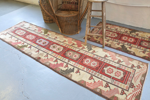 Old Milas Runner Rug 2.7ftx9.7ft