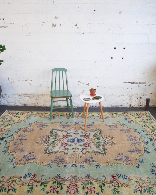 old rug, antique rug, earthy colors, faded colors, Turkish rug, vintage rug, worn out rug, distressed rug, Portland, Oregon, rug store, rug shop, local shop, pile rug