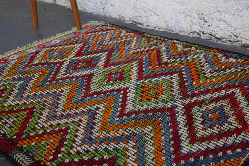 Turkish rug, vintage rug, flat weave, kilim rug, large area rug, square rug, Wild Shaman, Portland, Oregon, rug store, rug shop, local shop,  bright colors, area rug, red rug, bold color