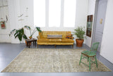 Vintage Overdyed Isparta Rug in Pearl 6.5ftx10.6ft
