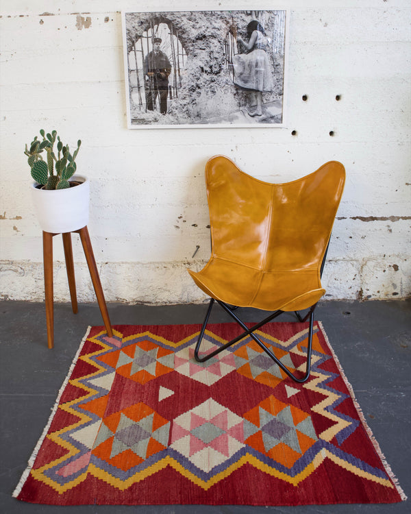 Turkish rug, vintage rug, flat weave, kilim rug, large area rug, square rug, Wild Shaman, Portland, Oregon, rug store, rug shop, local shop,  bright colors, area rug, red rug, bold color