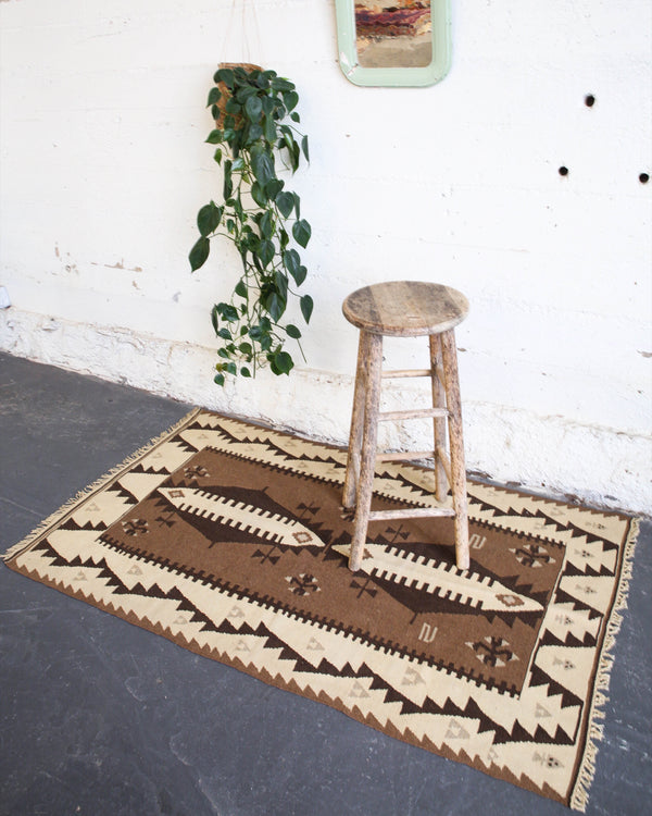 old rug, antique rug, earthy colors, faded colors, Turkish rug, vintage rug, flat weave, kilim rug, large area rug, square rug, Wild Shaman, Portland, Oregon, rug store, rug shop, local shop