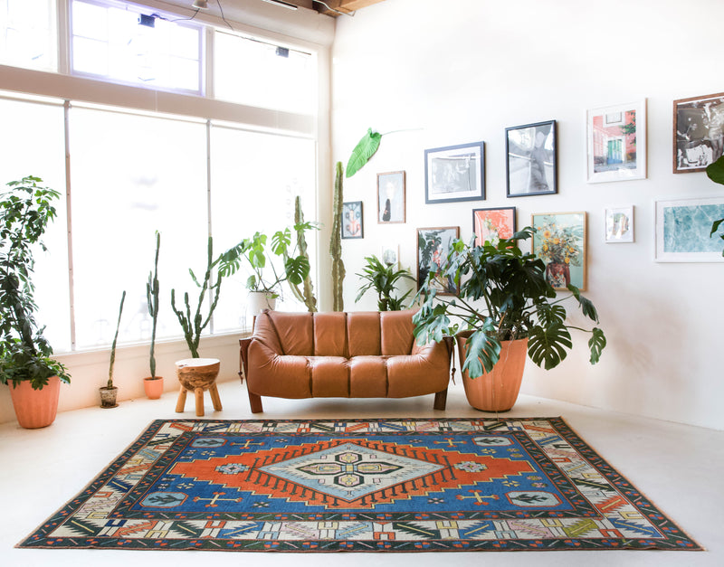 Area rug in a living room setting, pile rug, Turkish rug, custom rug, , new rug, modern rug, customizable rug, made to order rug, portland, rug shop, bright colors, wild shaman, soft rug, bold color, Portland, Oregon, rug store, rug shop, local shop, made in Turkey