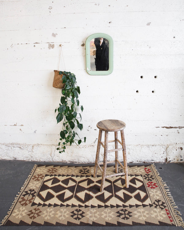 old rug, antique rug, earthy colors, faded colors, Turkish rug, vintage rug, flat weave, kilim rug, large area rug, square rug, Wild Shaman, Portland, Oregon, rug store, rug shop, local shop