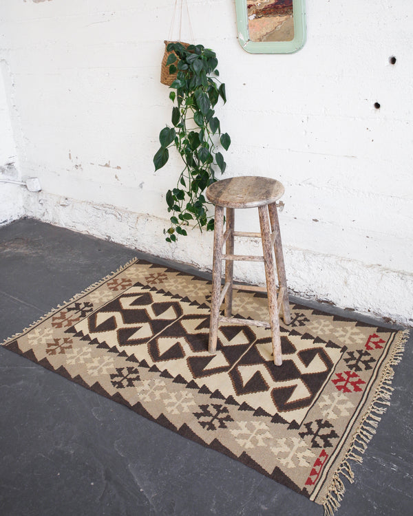 old rug, antique rug, earthy colors, faded colors, Turkish rug, vintage rug, flat weave, kilim rug, large area rug, square rug, Wild Shaman, Portland, Oregon, rug store, rug shop, local shop