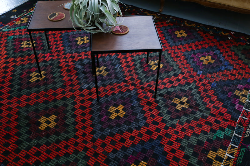 red, old rug, vintage kilim, flat weave, antique, oushak, portland rug shop, rug store, wild shaman