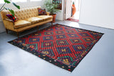 red, old rug, vintage kilim, flat weave, antique, oushak, portland rug shop, rug store, wild shaman