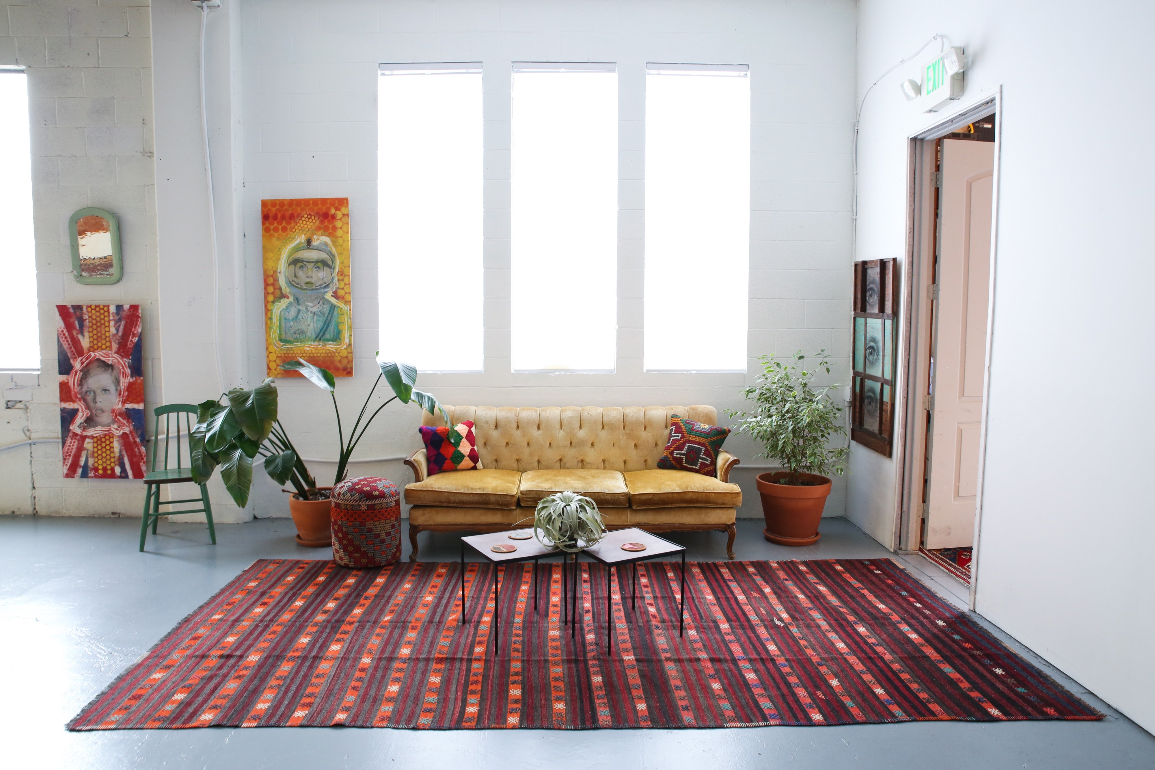 Vintage Turkish Cicim Kilim Rug