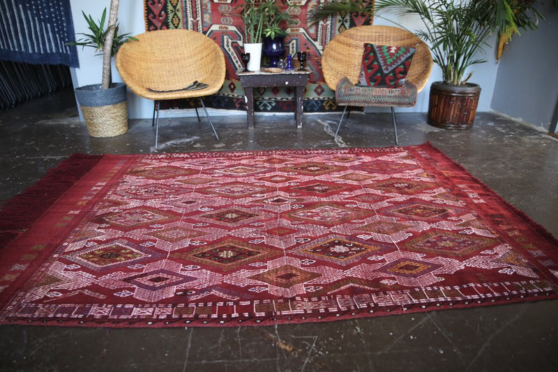 Old Konya Cicim Kilim 5ftx7.9ft