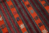 orange, brown, striped, old rug, vintage kilim, flat weave, antique, oushak rug, portland rug shop, rug store, wild shaman