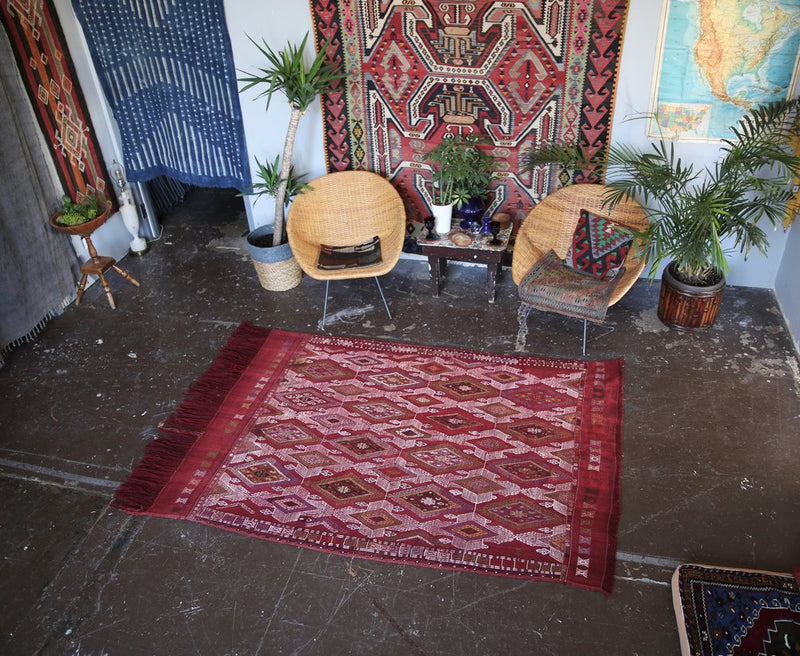 Old Konya Cicim Kilim 5ftx7.9ft