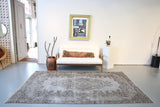 Vintage Overdyed Isparta Rug in Mid Gray 5.7ftx9.7ft