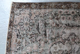 Vintage Overdyed Isparta Rug in Light Gray 5.6ftx8.7ft