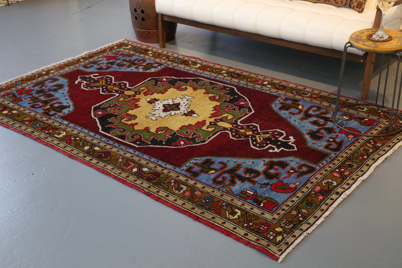 Old Anatolian Rug 4.6ftx7.3ft